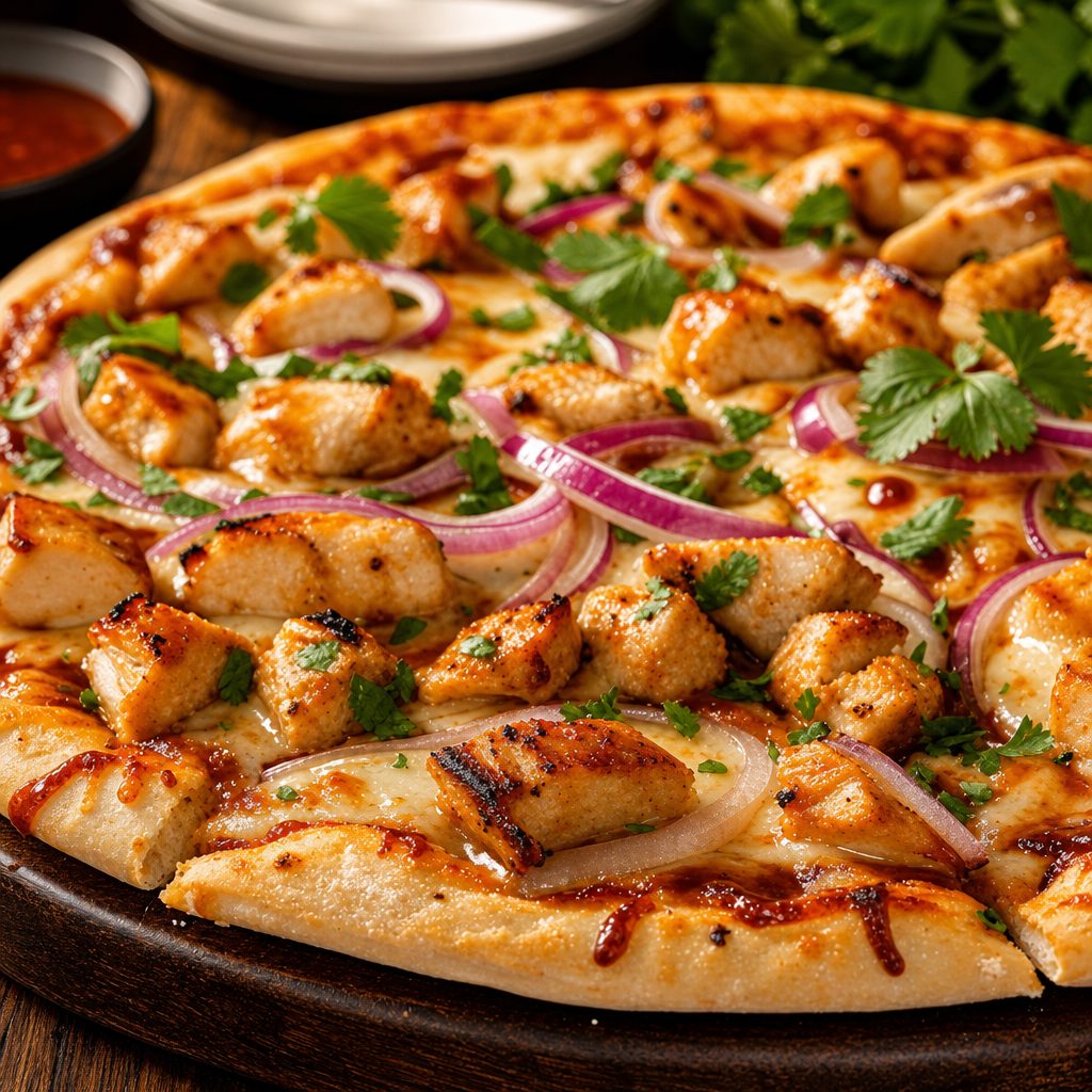 Garlic Chicken Pizza.