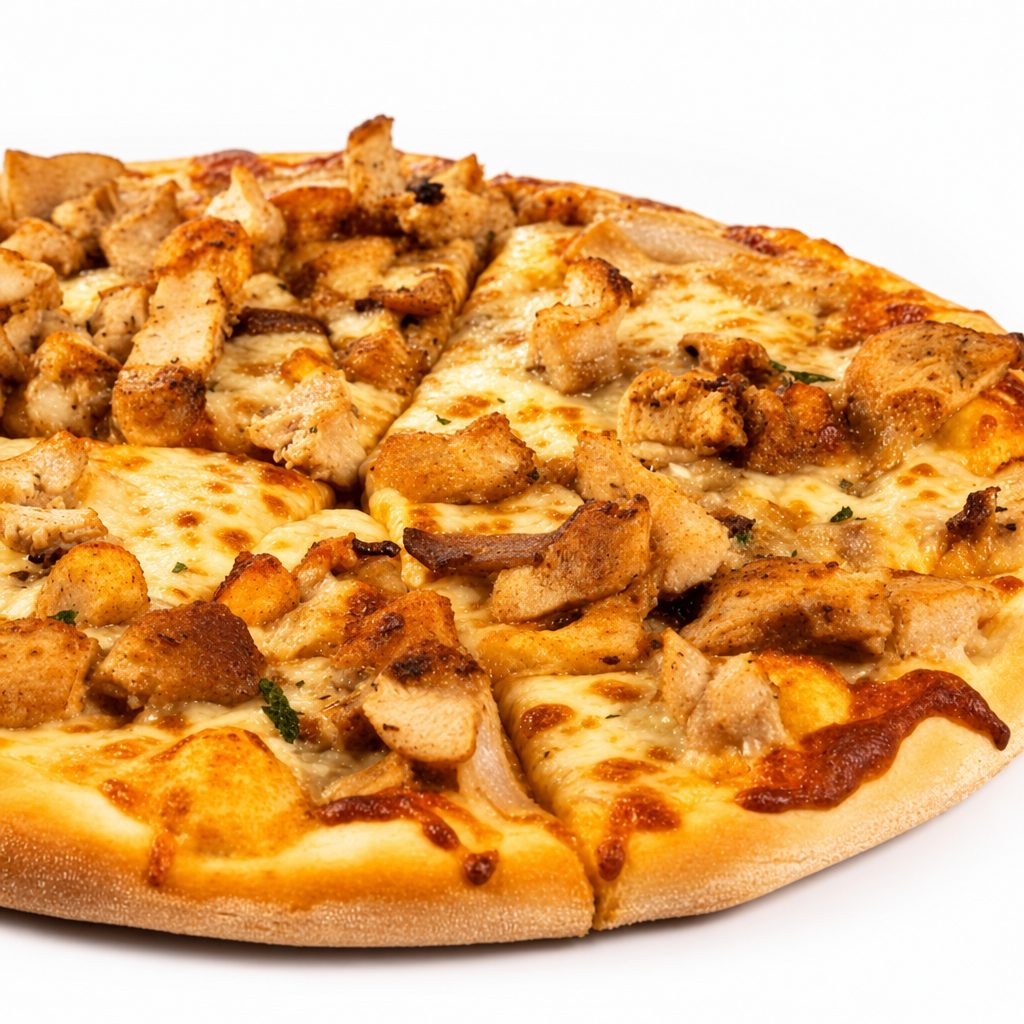 Chicken Alfredo Pizza.